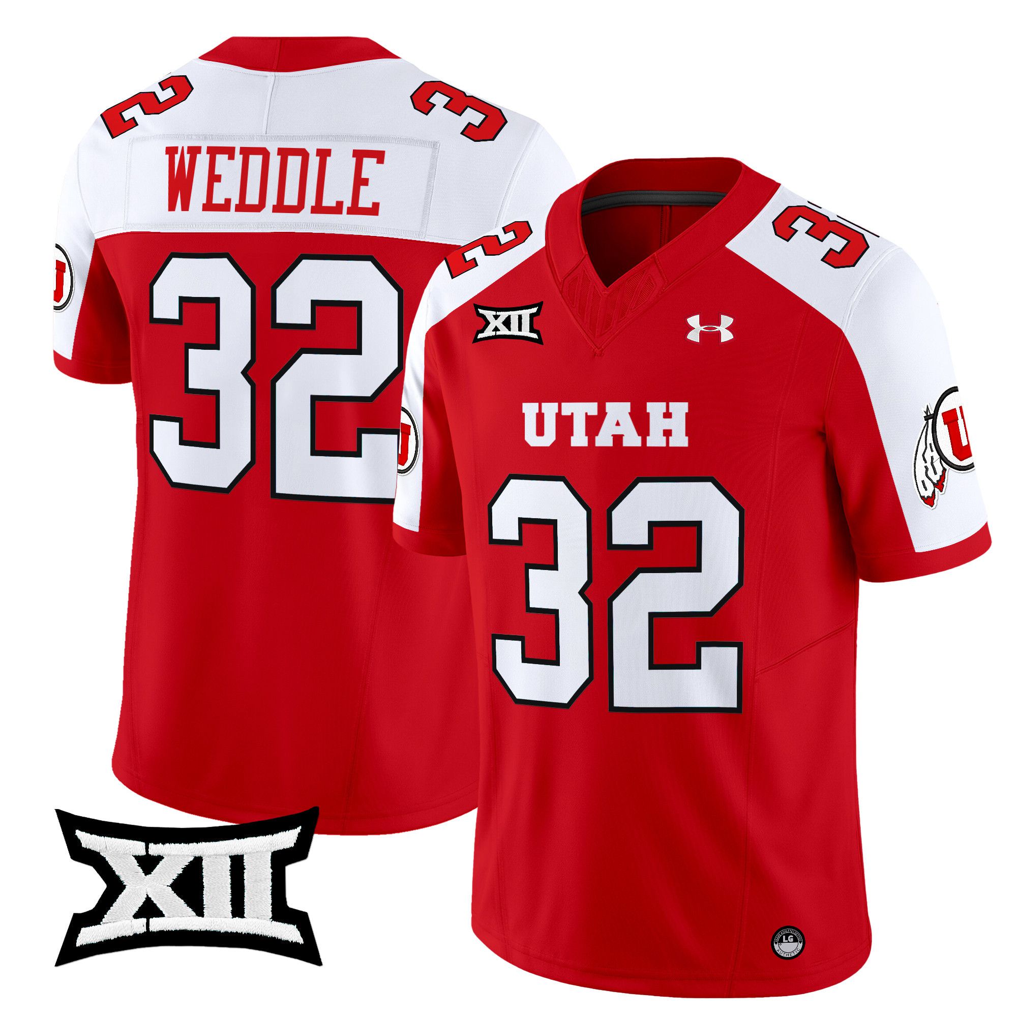 Men Utah Utes 32 Weddle Red 2024 Vapor Limited NCAA Jersey style 1
